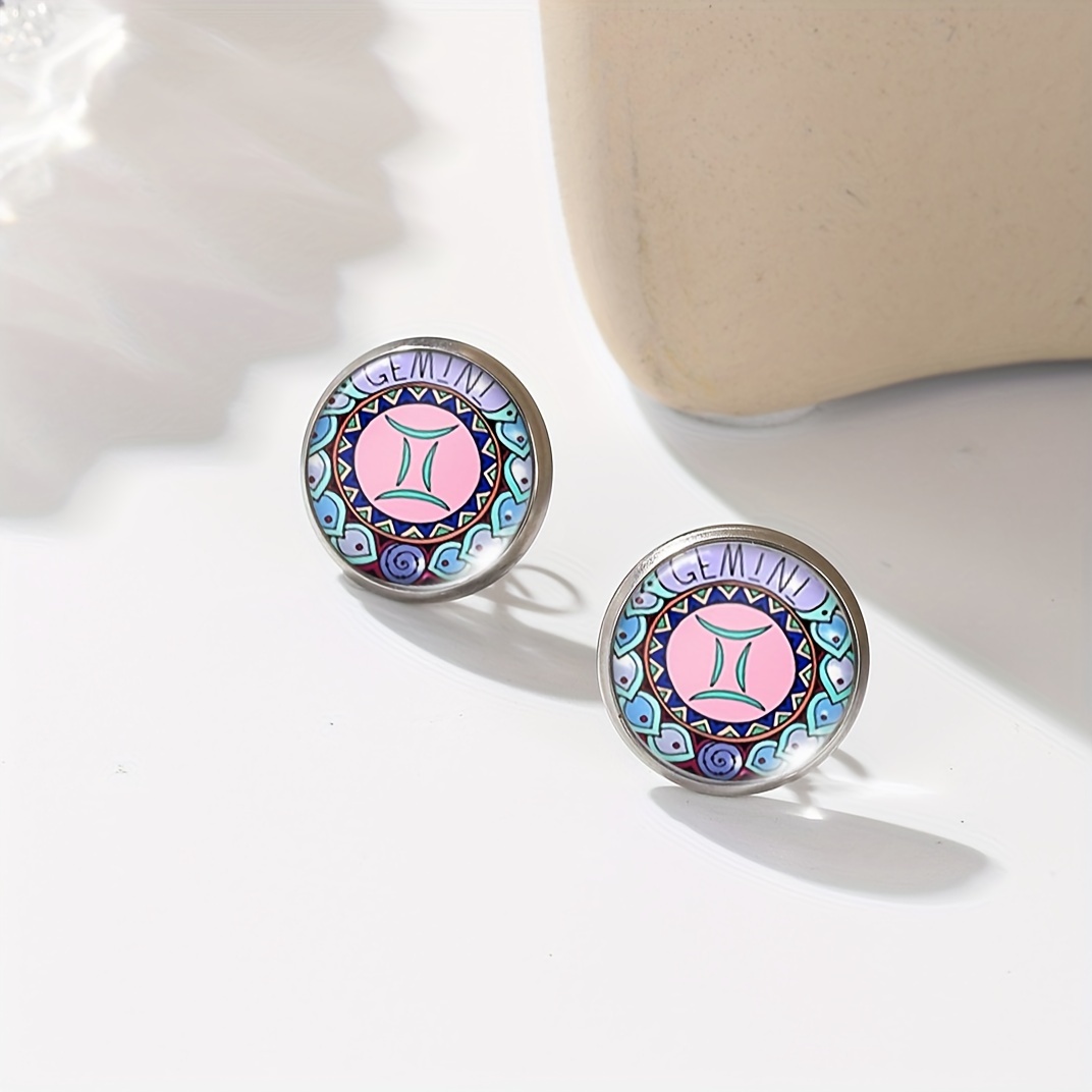 Zodiac Constellation Symbol Earrings Set